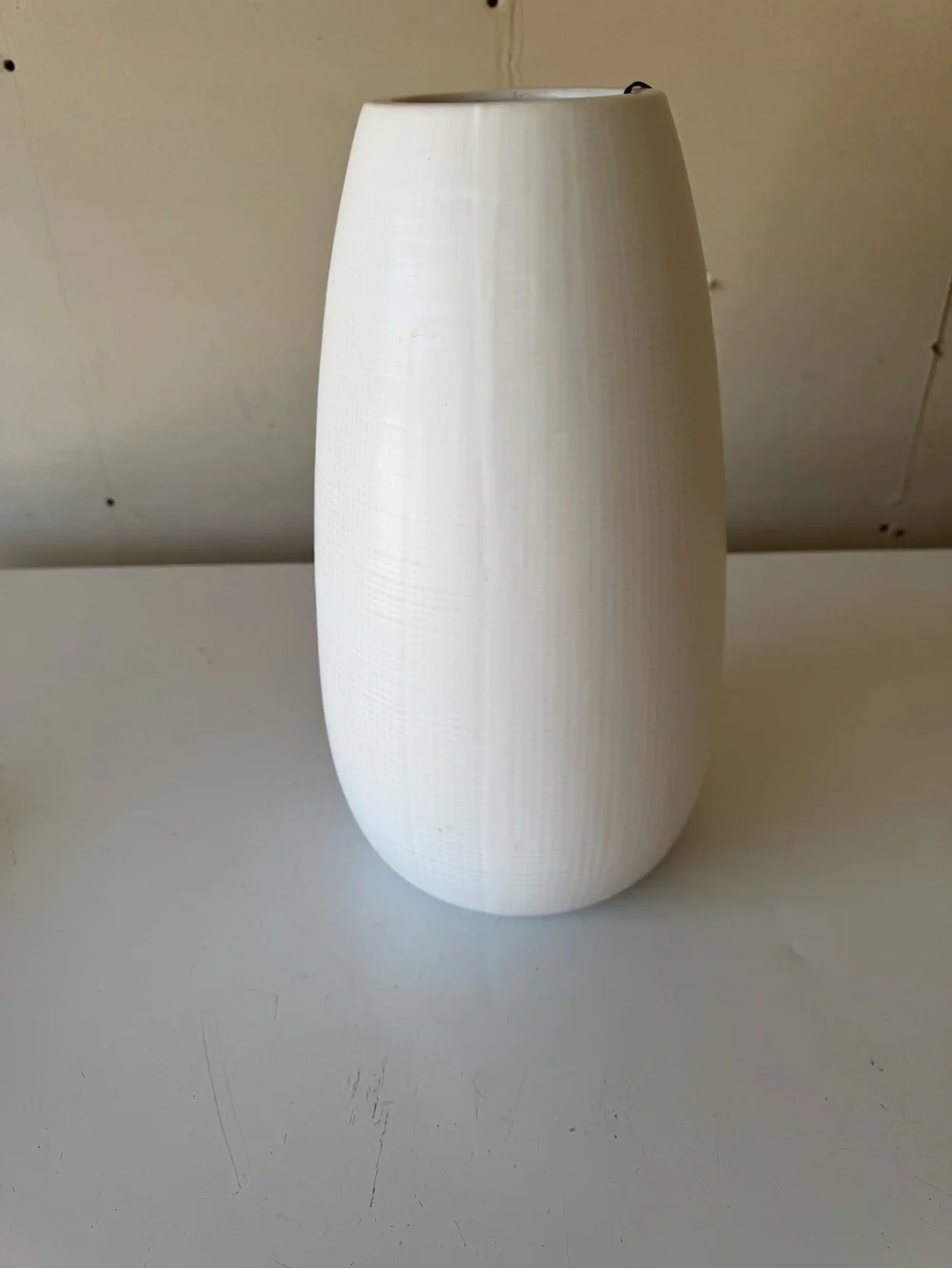 Tahari White Textured Ceramic Floor Vase